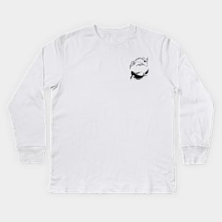 black on white spirit fish Kids Long Sleeve T-Shirt